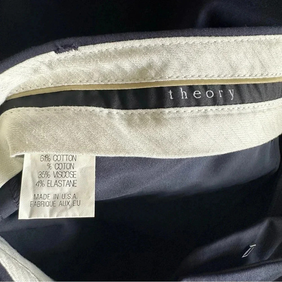 Theory Pants Womens Small Low Rise Boot Cut Navy Capsule Minimalist Office - Picture 3 of 13